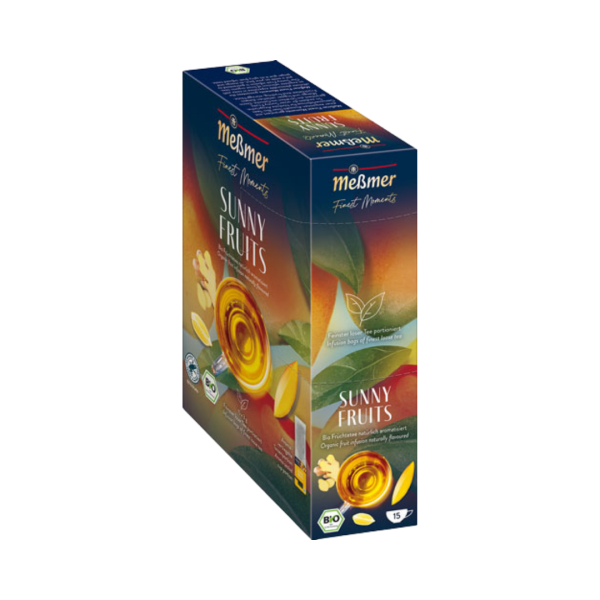 Messmer Finest Moments Bio Sunny Fruits, Fruechtetee, Teebeutel im Kuvert, 2. Entnahmefach displaytauglich, 45g